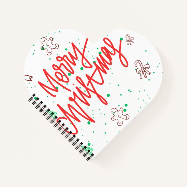 Merry Christmas Gingerbread Design.  Notebook (Front)