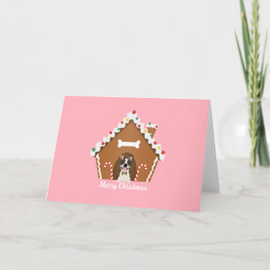 Merry Christmas Gingerbread Dog House Holiday Card