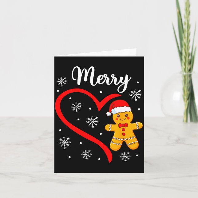 Merry Christmas Gingerbread Family Couples Xmas Pa Card (Front)