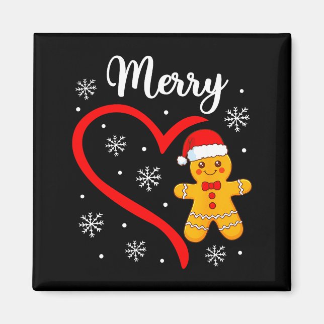 Merry Christmas Gingerbread Family Couples Xmas Pa Magnet (Front)