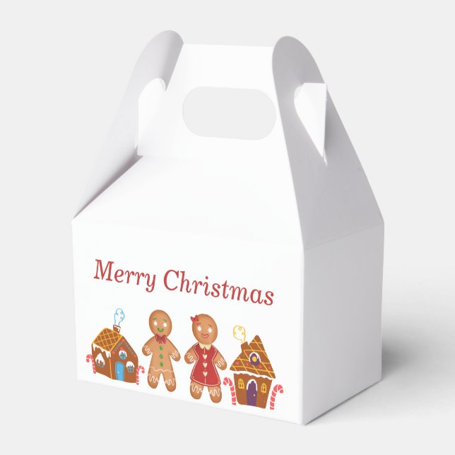 Merry Christmas Gingerbread  Favor Box (Front Side)