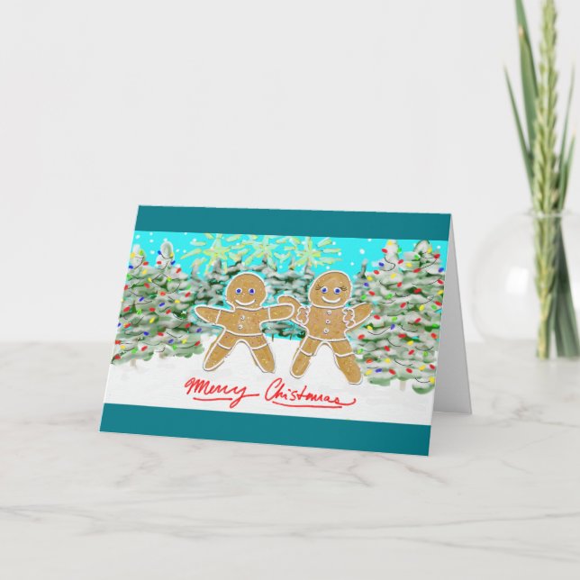 Merry Christmas Gingerbread Holiday Card (Front)