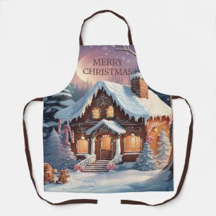 Merry Christmas Gingerbread House  Apron