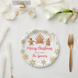 Merry Christmas Gingerbread House Decorating Party Paper Plate