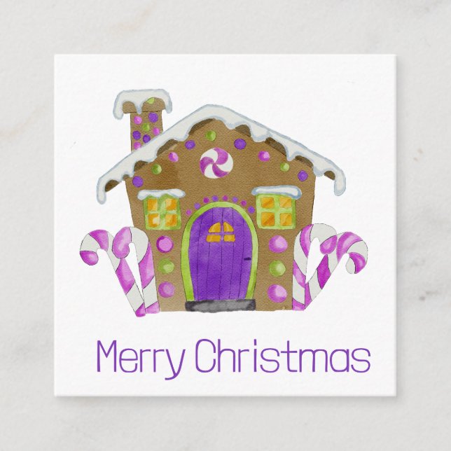 Merry Christmas Gingerbread house Enclosure Card (Front)
