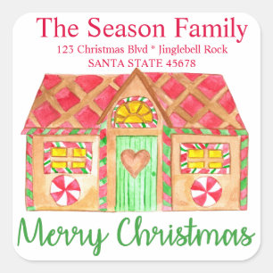 Merry Christmas Gingerbread house Envelope seal