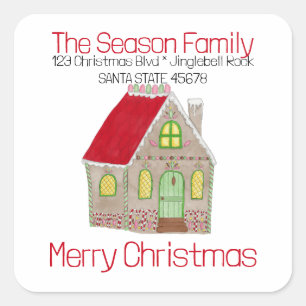 Merry Christmas Gingerbread house Envelope seal