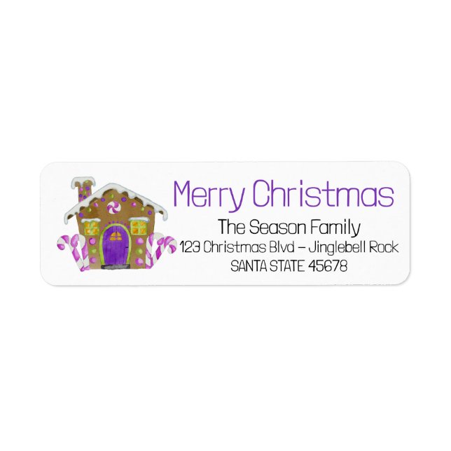 Merry Christmas Gingerbread house Label (Front)