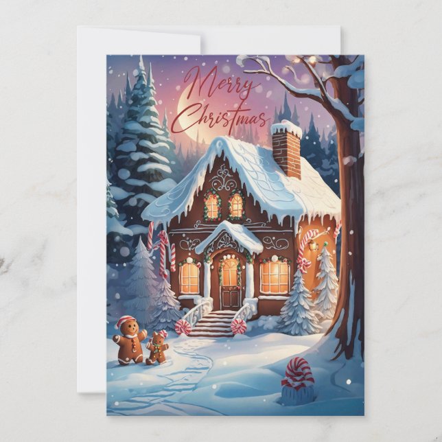 Merry Christmas Gingerbread House Party  Invitation (Front)
