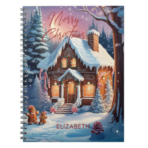 Merry Christmas Gingerbread House Personalized Notebook