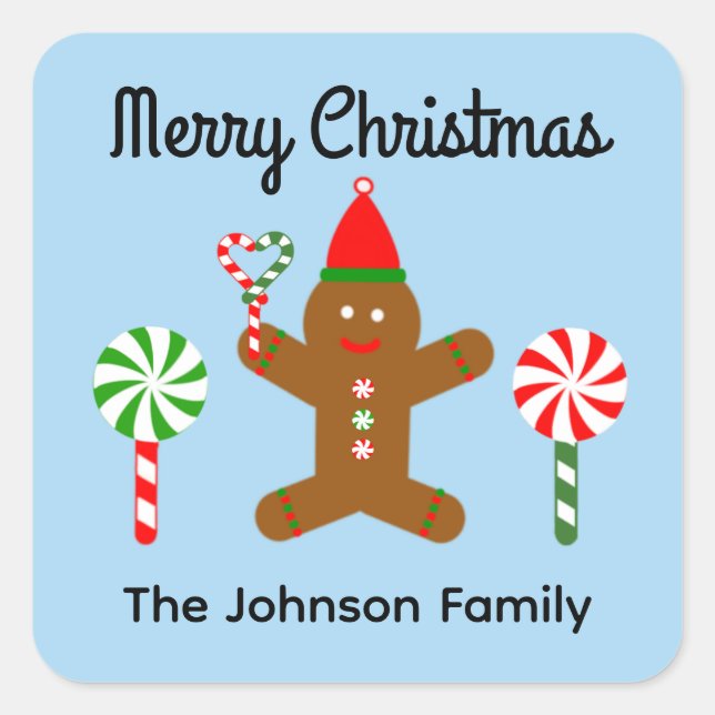 Merry Christmas Gingerbread Man #1 Stickers (Front)