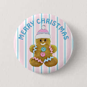 Merry Christmas Gingerbread man 2 Inch Round Button