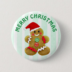 Merry Christmas Gingerbread man 2 Inch Round Button