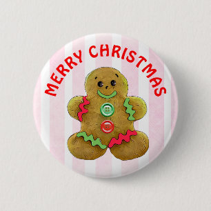 Merry Christmas Gingerbread man 2 Inch Round Button