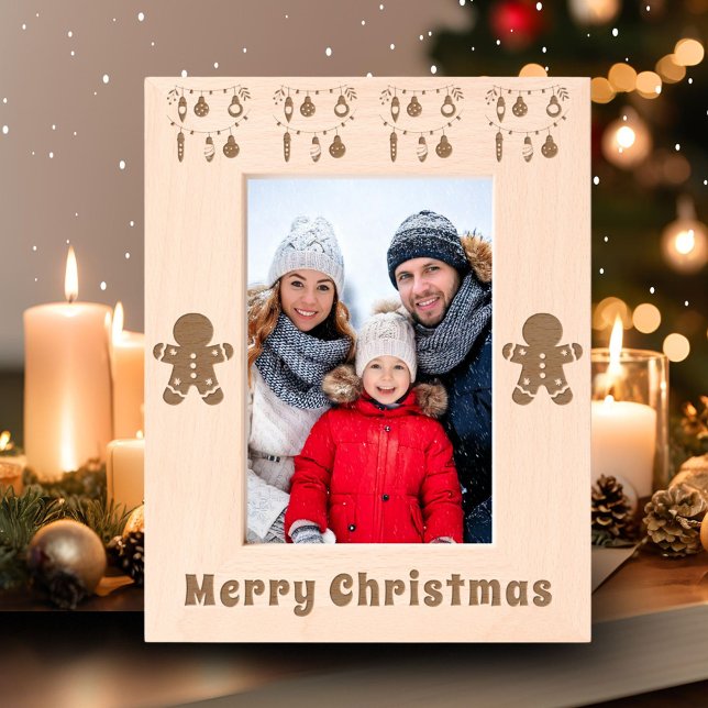 Merry Christmas Gingerbread Man Decor Photo Etched Frames (Creator Uploaded)