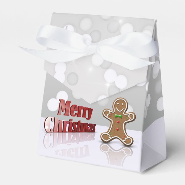 Merry Christmas Gingerbread Man Favor Box (Front Side)