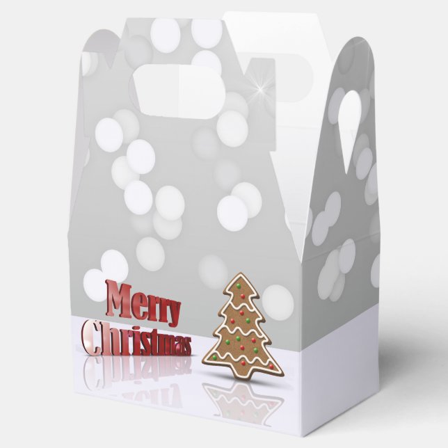 Merry Christmas Gingerbread Tree Favor Box (Opened)