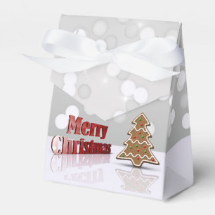Merry Christmas Gingerbread Tree Favor Box