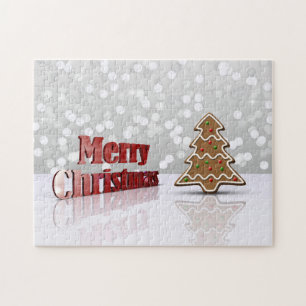 Merry Christmas Gingerbread Tree Jigsaw Puzzle