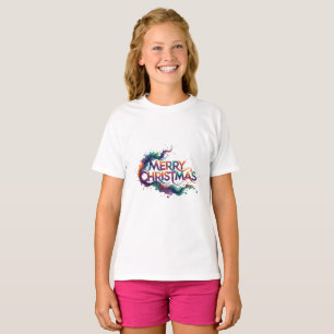 MERRY CHRISTMAS GIRLS BASIC T SHIRT