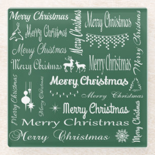 Merry Christmas Glass Coaster