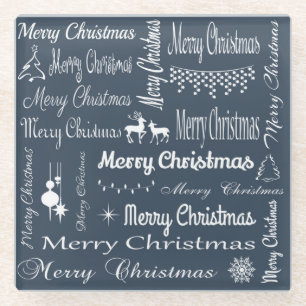Merry Christmas Glass Coaster