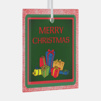 MERRY CHRISTMAS GLASS ORNAMENT