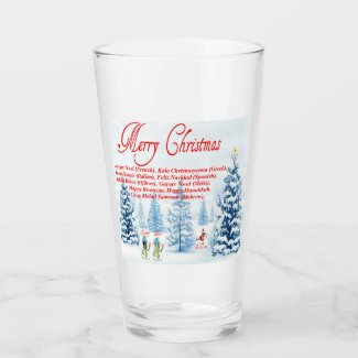 Merry Christmas Glass Tumblers