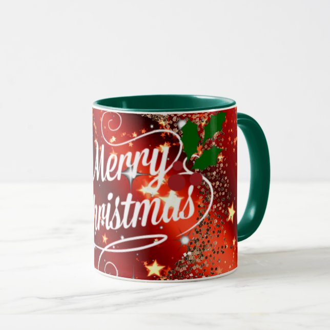 Merry Christmas glitter and sparkle Mug (Front Right)