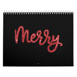 Merry Christmas Glitter Holiday  Calendar