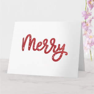 Merry Christmas Glitter Holiday Card