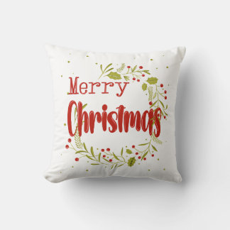 Merry Christmas, global holiday spirit Throw Pillow