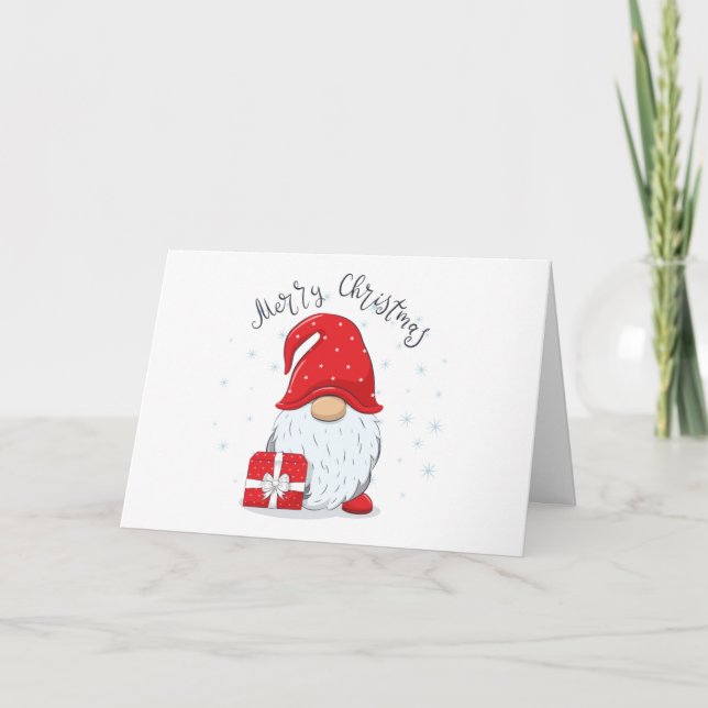 Merry Christmas Gnome Christmas Card (Front)