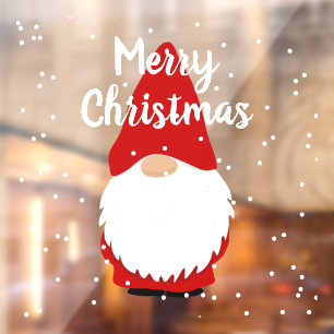 Merry Christmas gnome decoration window cling