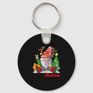 Merry Christmas Gnome Family Christmas Keychain