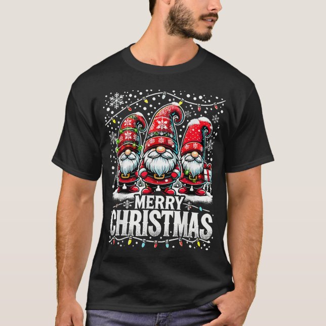  Merry Christmas Gnome Family Christmas T-Shirt (Front)
