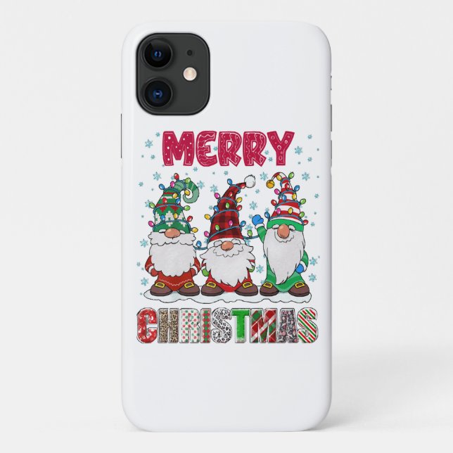 Merry Christmas Gnome Family Funny Xmas Tree Case-Mate iPhone Case (Back)