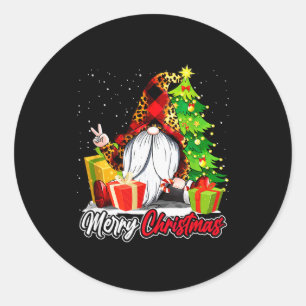 Merry Christmas Gnome Family Matching Pajama Xmas Classic Round Sticker