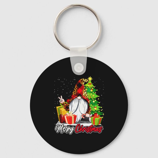 Merry Christmas Gnome Family Matching Pajama Xmas  Keychain (Front)