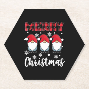 Merry Christmas Gnome Gnomes Gnomes Paper Coaster