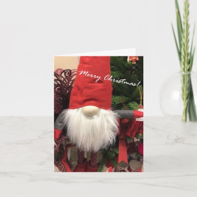 Merry Christmas Gnome Joy and Magic Holiday Card (Front)