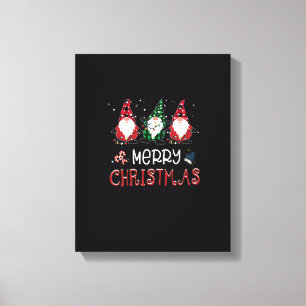 Merry Christmas Gnome Lights Pyjamas Family Kids M Canvas Print