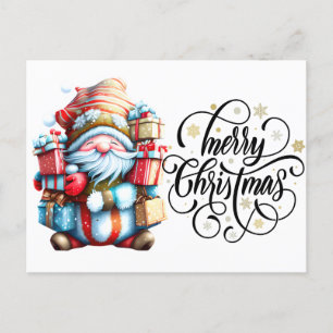 Merry Christmas Gnome Postcard