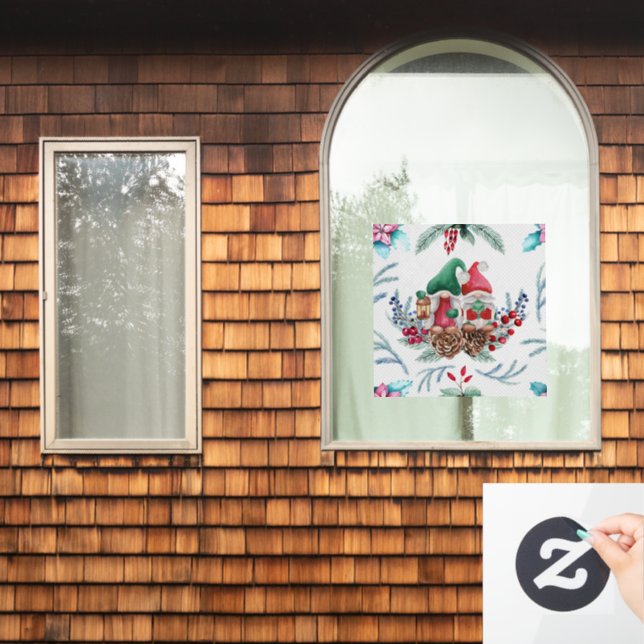 Merry Christmas Gnome   Window Cling (Home Window)