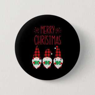 MERRY CHRISTMAS GNOMES   2 INCH ROUND BUTTON