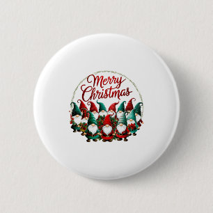 Merry Christmas Gnomes 2 Inch Round Button