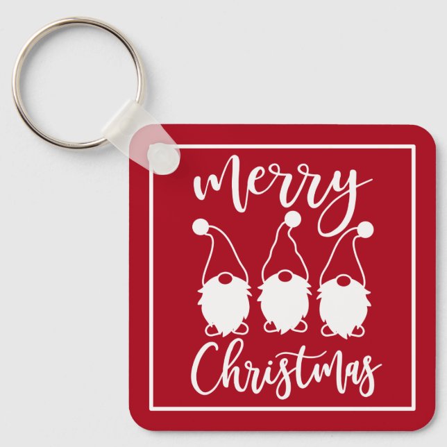 Merry Christmas Gnomes-45762 Keychain (Front)