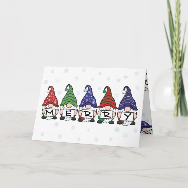 Merry Christmas Gnomes Card (Front)