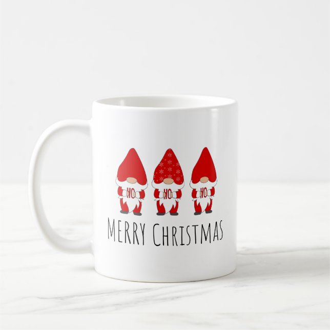 Merry Christmas Gnomes Coffee Mug (Left)
