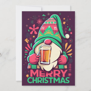 Merry Christmas, gnomes drink Christmas drinks Holiday Card